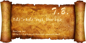 Tárkányi Borisz névjegykártya